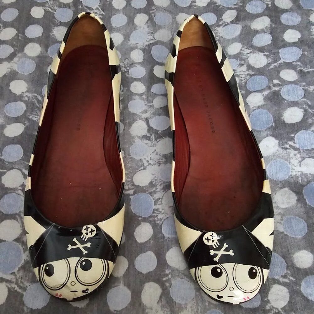 Marc by Marc Jacobs Miss Marc Ballet Flats Pirate Girl Size 38 1/2
